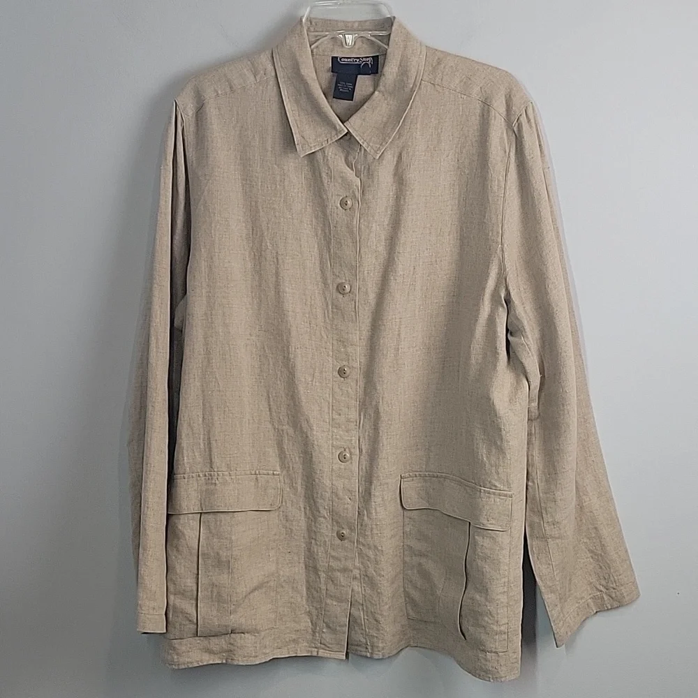 Country Shop linen Button down shirt Jacket